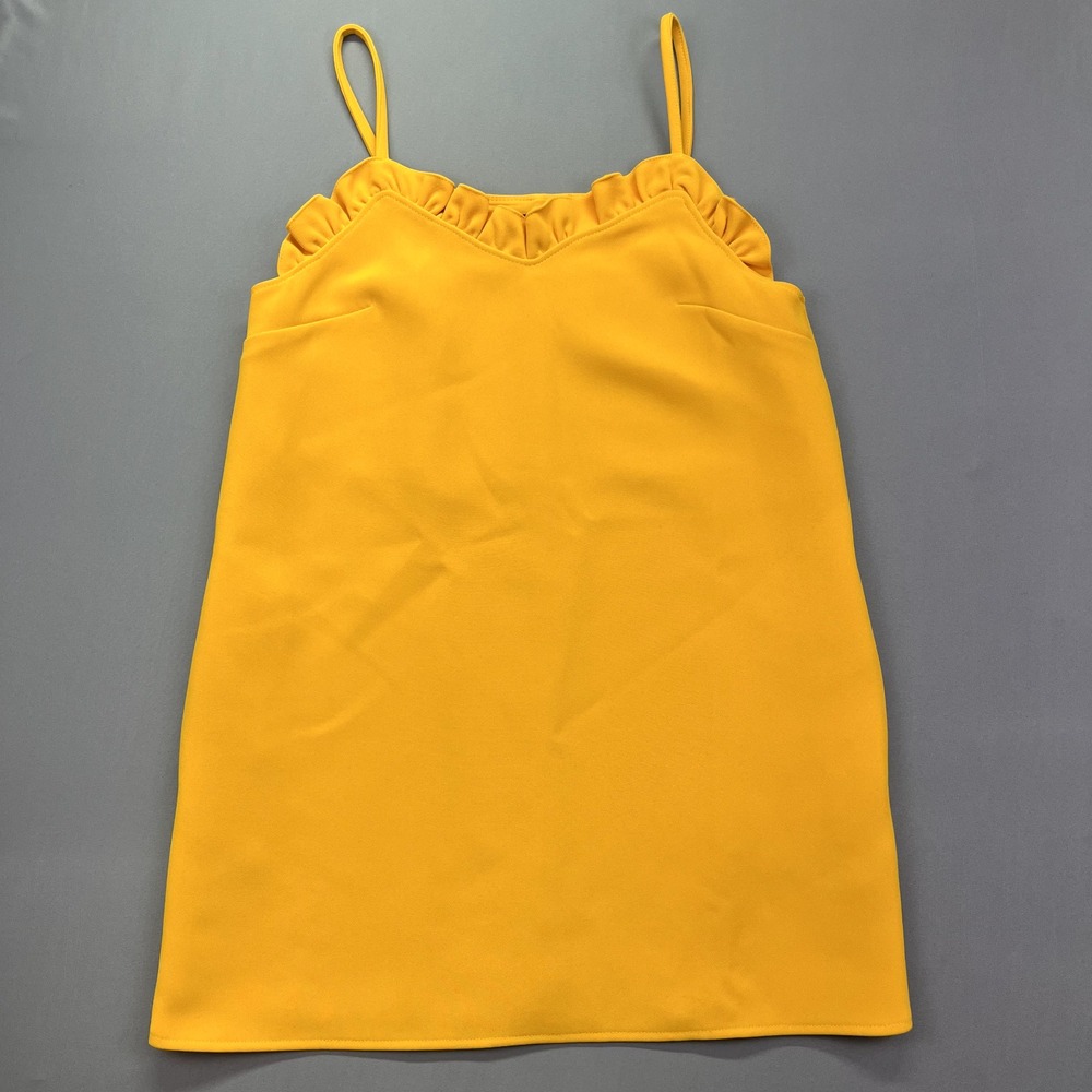 Topshop Women Yellow Sweetheart Sleeveless Romania Top Sz‎ 6 Mini Sleek Modern